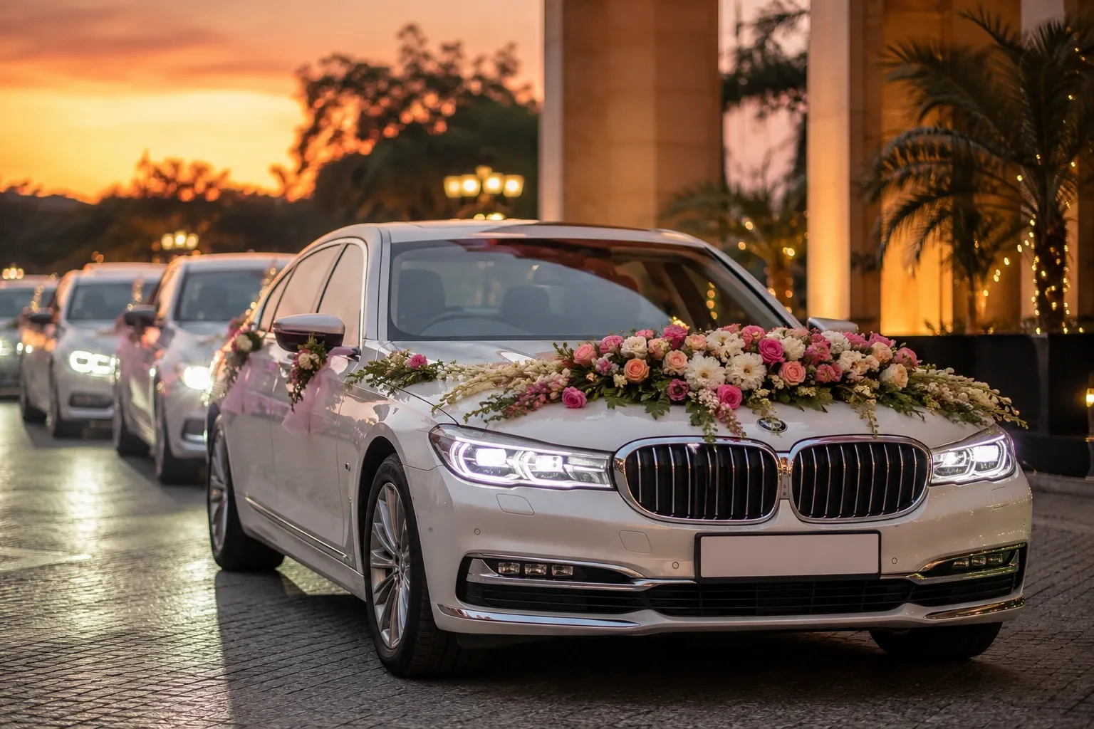 Yaduvanshi Travels - Floral luxury wedding car decor